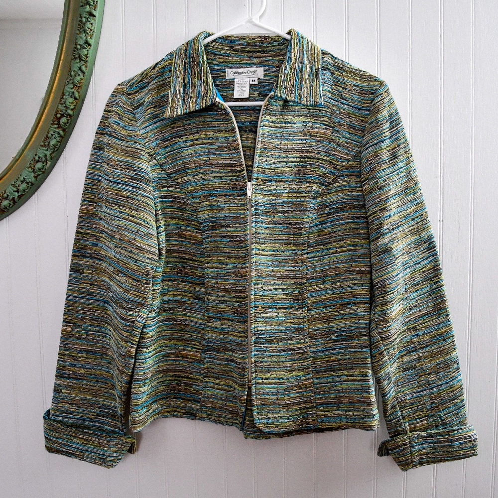 Blue & Green Gently Worn "Coldwater Creek" Blazer